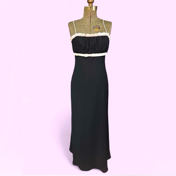 90’s Soft Girl Formal Black and baby pink Dress - Picture 1 of 5